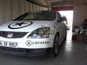 Honda Civic Type-R which was racing in the same race as the GT3s